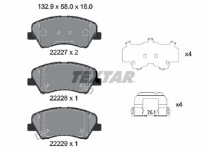 Placute frana KIA STONIC (YB) 1.4 CVVT benzina 99 cai TEXTAR 2222701