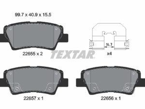 Placute frana KIA STONIC (YB) 1.0 T-GDi benzina 101 cai TEXTAR 2265501