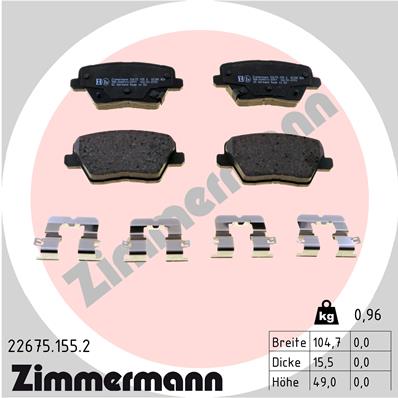 Placute frana KIA XCEED (CD) 1.4 T-GDI benzina 140 cai ZIMMERMANN 22675.155.2