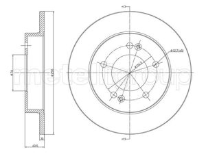 Disc frana KIA VENGA (YN) 1.4 CRDi 90 diesel 90 cai METELLI 23-1284C