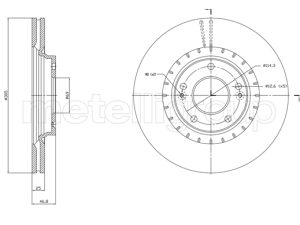 Disc frana KIA OPTIMA (JF) 2.0 GDI Hybrid benzina/elector 205 cai METELLI 23-1818C