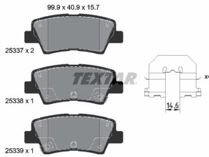Placute frana KIA OPTIMA (JF) 1.7 CRDi diesel 141 cai TEXTAR 2533701