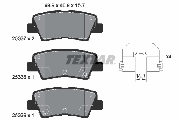 Placute frana KIA CEED (CD) 1.6 T-GDI GT benzina 204 cai TEXTAR 2533703