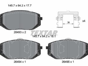 Placute frana KIA K8 (GL3) 2.5 benzina 198 cai TEXTAR 2649301