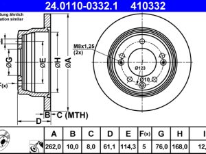 Disc frana KIA PRO CEED (ED) 2.0 benzina 143 cai ATE 24.0110-0332.1