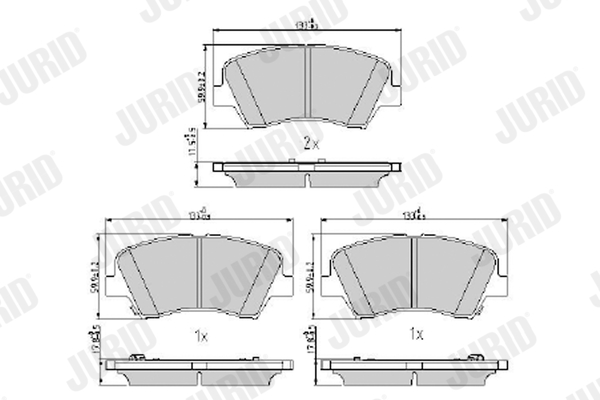 Placute frana KIA CEED (JD) 1.4 CRDi 90 diesel 90 cai JURID 573406J