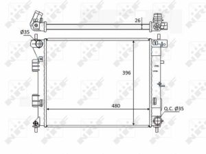 Radiator racire motor KIA CEED (JD) 1.4 CRDi 90 diesel 90 cai NRF 58522