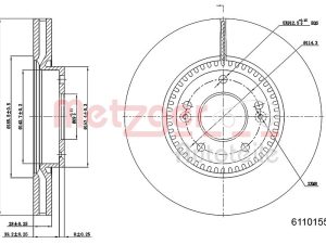 Disc frana KIA OPTIMA (JF) 2.0 T-GDi benzina 245 cai METZGER 6110155