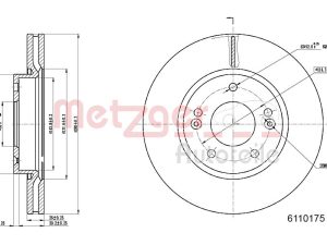 Disc frana KIA VENGA (YN) 1.4 CRDi 90 diesel 90 cai METZGER 6110175