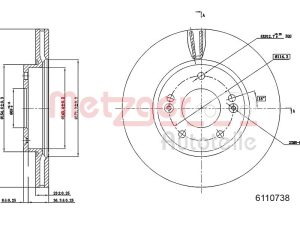 Disc frana KIA PRO CEED (JD) 1.6 CRDi 136 diesel 136 cai METZGER 6110738