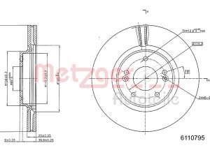 Disc frana KIA PROCEED Combi Van (CD) 1.4 T-GDI benzina 140 cai METZGER 6110795