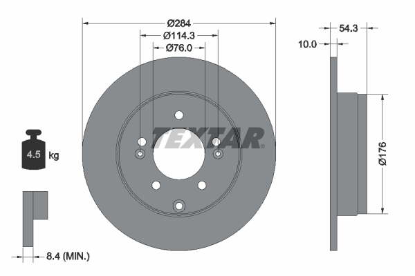 Disc frana KIA OPTIMA Sportswagon (JF) 1.6 CRDi diesel 136 cai TEXTAR 92166600