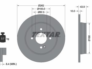 Disc frana KIA STONIC Hatchback Van (YB) 1.0 T-GDi benzina 101 cai TEXTAR 92242203