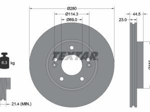Disc frana KIA PRO CEED Hatchback Van (JD) 1.0 T-GDi benzina 120 cai TEXTAR 92243103