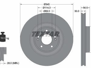 Disc frana KIA STINGER (CK) 2.0 T-GDI benzina 245 cai TEXTAR 92314805