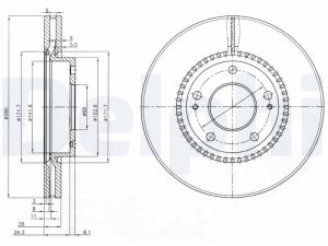 Disc frana KIA PRO CEED (ED) 2.0 benzina 143 cai DELPHI BG3861C
