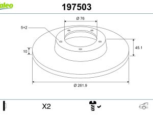 Disc frana KIA PRO CEED Hatchback Van (JD) 1.0 T-GDi benzina 120 cai VALEO 197503
