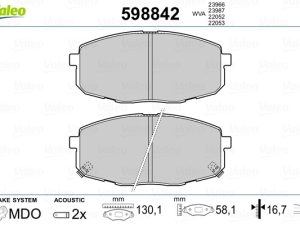 Placute frana KIA CEED (JD) 1.4 CVVT benzina 100 cai VALEO 598842