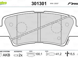 Placute frana KIA OPTIMA (FSGDS6B) 1.7 CRDi diesel 136 cai VALEO 301301