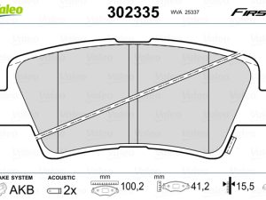Placute frana KIA CEED (CD) 1.0 T-GDI 100 Eco-Dynamics+ benzina/elector 101 cai VALEO 302335