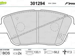 Placute frana KIA OPTIMA (FSGDS6B) 2.0 CVVT benzina 165 cai VALEO 301294