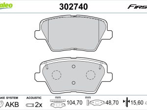 Placute frana KIA CEED (CD) 1.6 CRDi 136 Eco-Dynamics+ Diesel/electro 136 cai VALEO 302740