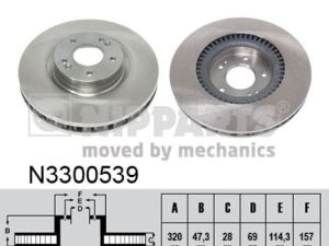 Disc frana KIA CEED (JD) 1.6 GDI benzina 135 cai NIPPARTS N3300539