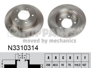 Disc frana KIA VENGA (YN) 1.4 CRDi 90 diesel 90 cai NIPPARTS N3310314