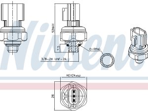 Comutator presiune aer conditionat KIA OPTIMA (JF) 2.0 T-GDi benzina 238 cai NISSENS 301077
