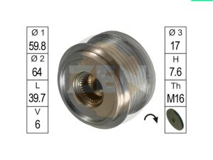 Fulie alternator ERA ZN5460 – KIA | AutoRival