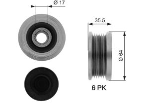 Fulie alternator GATES OAP7073