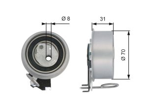 Rola intinzator curea distributie GATES T43135