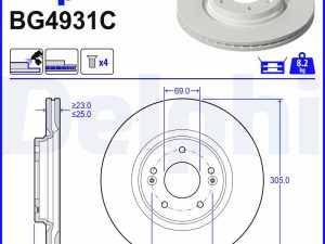 Disc frana DELPHI BG4931C – KIA | AutoRival