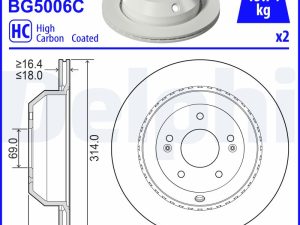 Disc frana DELPHI BG5006C – KIA | AutoRival