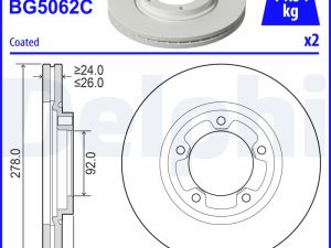 Disc frana DELPHI BG5062C – KIA | AutoRival