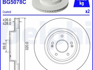 Disc frana DELPHI BG5078C – KIA | AutoRival