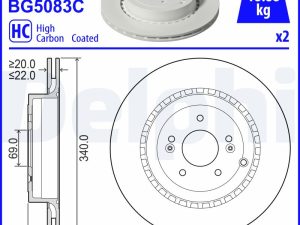 Disc frana DELPHI BG5083C – KIA | AutoRival