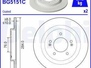 Disc frana DELPHI BG5151C – KIA | AutoRival