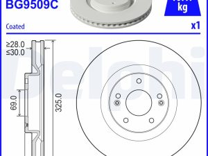 Disc frana DELPHI BG9509C – KIA | AutoRival