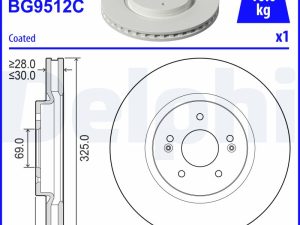 Disc frana DELPHI BG9512C – KIA | AutoRival