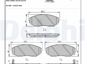 Set placute frana DELPHI LP1849 – KIA | AutoRival