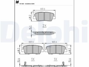 Set placute frana DELPHI LP2202 – KIA | AutoRival