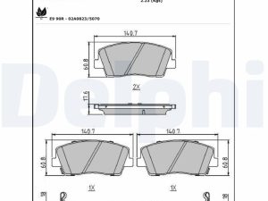 Set placute frana DELPHI LP3376 – KIA | AutoRival