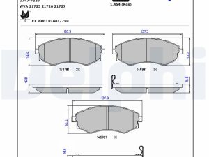 Set placute frana DELPHI LP606 – KIA | AutoRival