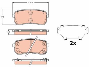 Set placute frana TRW GDB2112 – KIA | AutoRival