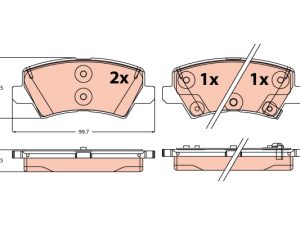 Set placute frana TRW GDB2248 – KIA | AutoRival