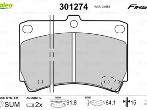 Set placute frana VALEO 301274 – KIA | AutoRival
