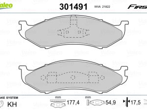 Set placute frana VALEO 301491 – KIA | AutoRival