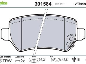 Set placute frana VALEO 301584