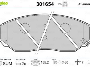 Set placute frana VALEO 301654